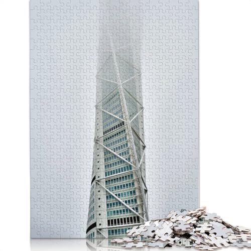 Turning Torso-Puzzle mit 1000 Teilen für Erwachsene, Lernspiele für Zuhause, DIY-Spielzeug, 1000 Stück (75 x 50 cm) von TBDUEPS