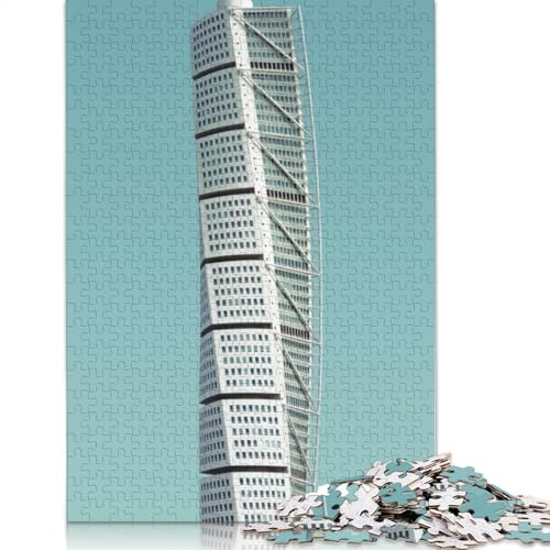 Turning Torso-Puzzle mit 1000 Teilen für Erwachsene Teenager, Holzpuzzles für Erwachsene, Heimdekoration, Puzzlespielzeug, 1000 Stück (75 x 50 cm) von TBDUEPS