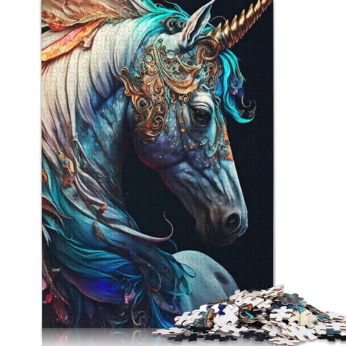 Unicorn Horse Puzzle 1000-teilige Schwer Puzzle Spielzeug Lernspiel Impossible Herausforderung Spielzeug Für Erwachsene Und Kinder Ab 12 Jahren 1000pcs (75x50cm) von TBDUEPS