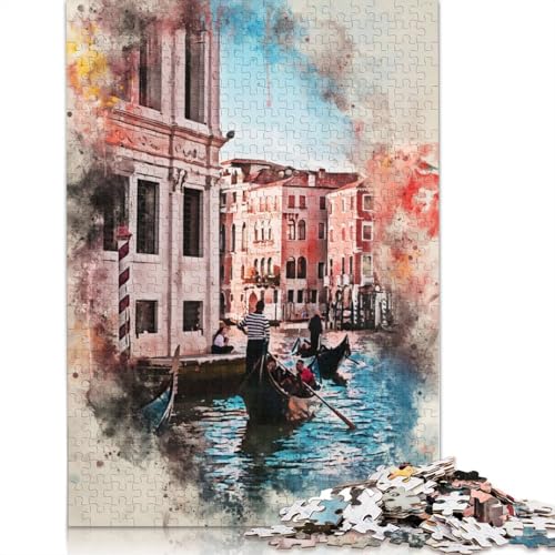 Venedig, Italien, Aquarell-Puzzle für Erwachsene und Jugendliche, 1500 Teile, Puzzles für Erwachsene, Puzzles, Heimdekoration, Puzzle-Spielzeug, 1500 Teile (85 x 57 cm) von TBDUEPS