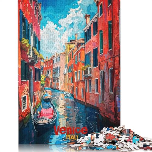 Venedig-Kunstposter-Puzzles für Erwachsene und Jugendliche. Holzpuzzles für Erwachsene und Jugendliche. Nachhaltiges Puzzle für Erwachsene | Spiele 1000 Teile (75 x 50 cm) von TBDUEPS