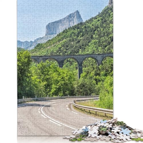 Viadukt-Poster-Puzzles für Erwachsene, 1500 Teile, Holzpuzzles für Teenager, Geschenke, Lernspiel für Erwachsene Teenager, 1500 Teile (85 x 57 cm) von TBDUEPS