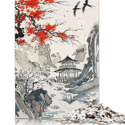 Village Japan Puzzle 1000 Teile Schwer Puzzle Spielzeug Pädagogisches Spiel Impossible Herausforderung Spielzeug Für Erwachsene Kinder 1000pcs (75x50cm) von TBDUEPS