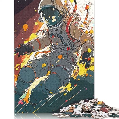 Vintage Astronaut Puzzle 1000-teilige Schwer Puzzle Spielzeug Lernspiel Impossible Herausforderungsspielzeug Für Erwachsene Und Kinder Ab 14 Jahren 1000pcs (38x26cm) von TBDUEPS