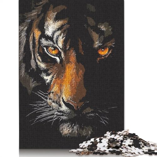 Vintage Tiger Puzzle 1000 Teile Schwer Puzzle Spielzeug Pädagogisches Spiel Impossible Herausforderung Spielzeug Für Erwachsene Und Kinder in Bewährter 1000pcs (38x26cm) von TBDUEPS