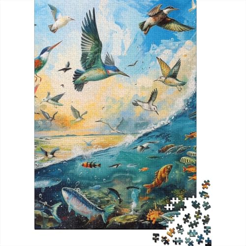 Vogelparadies-Puzzle, einzigartige Heimdekoration, Premium-Karton-Puzzle für Erwachsene und Teenager, einzigartiges Geschenk, 70 x 50 cm/1000 Teile von TBDUEPS