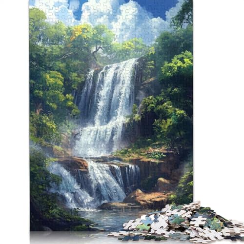 Waterfall in The Jungle Puzzle 1000 Teile Schwer Puzzle Spielzeug Pädagogisches Spiel Impossible Herausforderungsspielzeug Für Erwachsene Und Kinder in Bewährter 1000pcs (75x50cm) von TBDUEPS
