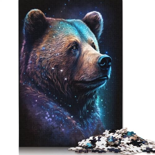 Weltraum-Galaxie-Braunbär-Puzzle, Dekompressionsspielzeug, rechteckiges Papierpuzzle für Kinder und Erwachsene ab 12 Jahren, 1000 Teile (75 x 50 cm) von TBDUEPS