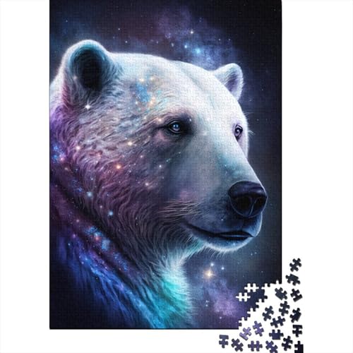 Weltraum-Galaxie-Eisbär-Puzzle, Familienspaß, 100% recycelter Karton, Puzzle für Kinder und Erwachsene ab 12 Jahren, 300 Teile (40 x 28 cm) von TBDUEPS