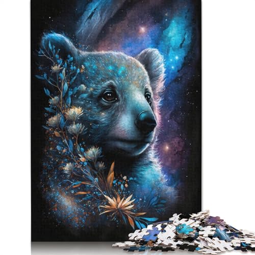 Weltraumtier-Koala-Puzzle, rechteckig, Pappe, 100% recycelter Karton, Puzzle für Erwachsene, 1000 Teile (75 x 50 cm) von TBDUEPS