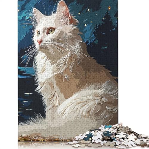 White Cat Vintage Puzzle 1000-teilige Schwer Puzzle Spielzeug Lernspiel Impossible Herausforderung Spielzeug Für Erwachsene Und Kinder Ab 14 Jahren 1000pcs (75x50cm) von TBDUEPS