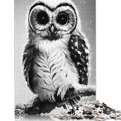 White Owl Puzzle 1000 Teile Schwer Puzzle Spielzeug Pädagogisches Spiel Impossible Herausforderungsspielzeug Für Erwachsene Und Kinder Ab 12 Jahren 1000pcs (38x26cm) von TBDUEPS