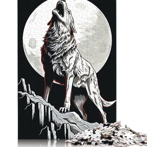 White Wolf Puzzle 1000-teilige Schwer Puzzle Spielzeug Pädagogisches Spiel Impossible Herausforderungsspielzeug Für Erwachsene Kinder 1000pcs (75x50cm) von TBDUEPS