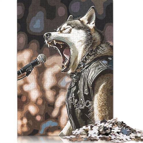 Wolf Rock Music Puzzle 1000-teilige Schwer Puzzle Spielzeug Pädagogisches Spiel Impossible Herausforderungsspielzeug Für Erwachsene Und Kinder Ab 14 Jahren 1000pcs (38x26cm) von TBDUEPS