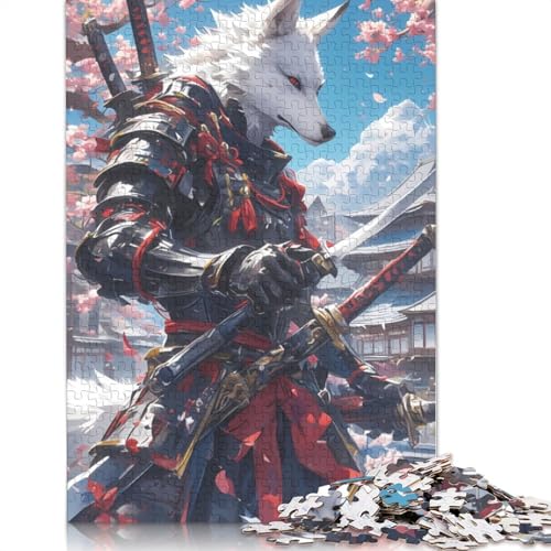 Wolf Samurai Under Sakura Puzzles 1000 Teile Schwer Puzzle Spielzeug Lernspiel Impossible Herausforderungsspielzeug Für Erwachsene Und Kinder Ab 14 Jahren 1000pcs (38x26cm) von TBDUEPS