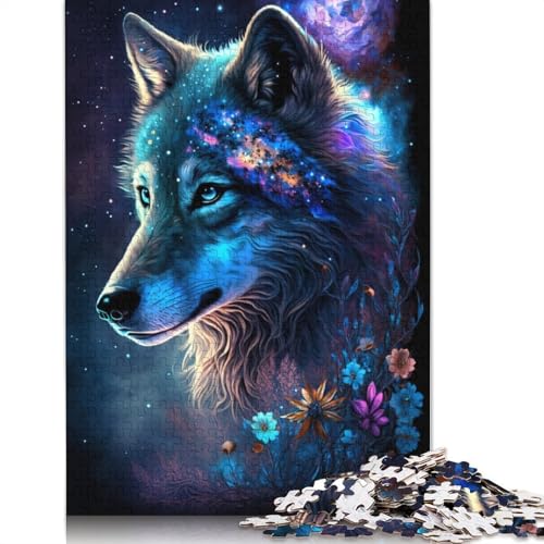 Wolf- und Blumen-Puzzle, Familienspaß, rechteckiges Papierpuzzle für Kinder und Erwachsene ab 12 Jahren, Geburtstagsgeschenk, 1000 Teile (75 x 50 cm) von TBDUEPS