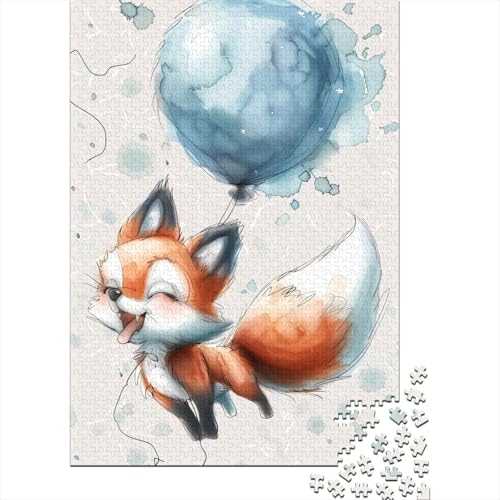 Wunderschönes Aquarell-Fuchs-Puzzle mit 1000 Teilen für Erwachsene und Jugendliche ab 12 Jahren, 1000 Teile (38 x 26 cm) von TBDUEPS