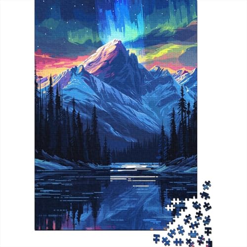 Wunderschönes Aurora Borealis-Puzzle für Erwachsene und Jugendliche, 1000 Teile, Holzpuzzles für Teenager, Geschenke, Denksportspiel, 1000 Teile (38 x 26 cm) von TBDUEPS