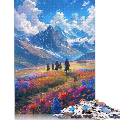 Wunderschönes Bergblumen-Puzzle, einzigartige Heimdekoration, 100% recycelter Karton, Puzzle für Erwachsene, 1000 Teile (75 x 50 cm) von TBDUEPS