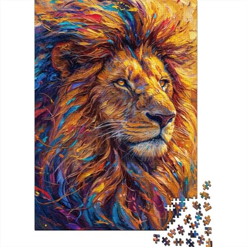 Wunderschönes Löwen-Holzpuzzle, 1000 Teile, Puzzle für Erwachsene, Lernspiel, Herausforderungsspielzeug, 1000 Teile (38 x 26 cm) von TBDUEPS