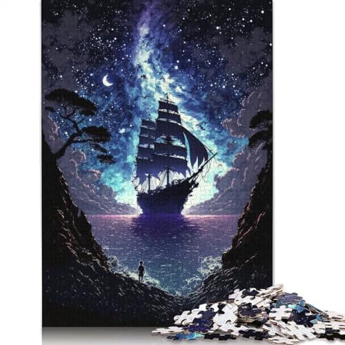Wunderschönes Piratenschiff-Puzzle, 100% recyceltes Kartonpapier, rechteckiges Puzzle für Erwachsene und Kinder, 1000 Teile (75 x 50 cm) von TBDUEPS