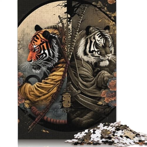 Yin Yang Art 1000-teiliges Holzpuzzle für Erwachsene, Puzzles, Lernspiel, Herausforderungsspielzeug, 1000 Stück (75 x 50 cm) von TBDUEPS