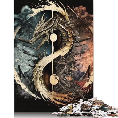 Yin Yang Art 1000-teiliges Holzpuzzle für Erwachsene, Puzzles, Lernspiel, Herausforderungsspielzeug, 1000 Stück (75 x 50 cm) von TBDUEPS