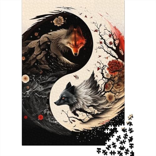 Yin Yang Art 1000-teiliges Puzzle für Erwachsene und Teenager, Teenager, Mann, Frau, Geschenk, 1000 Teile (38 x 26 cm) von TBDUEPS