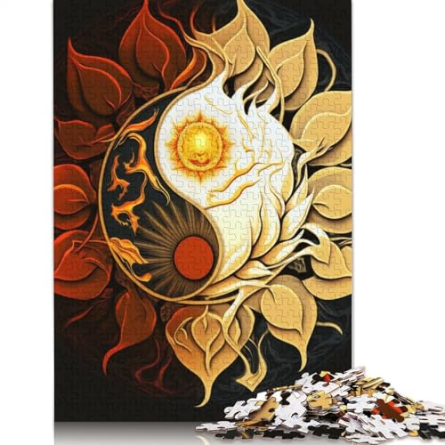 Yin Yang Art 1000-teiliges Puzzle für Teenager, Geschenke, Holzpuzzle, Puzzle für Erwachsene, Lernspiele für Zuhause, DIY-Spielzeug, 1000 Stück (75 x 50 cm) von TBDUEPS