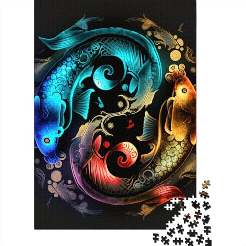 Yin Yang Art 1000-teiliges Puzzle für Teenager, Geschenke, Holzpuzzle, Puzzle für Erwachsene, Lernspiele für Zuhause, DIY-Spielzeug, 1000 Teile (38 x 26 cm) von TBDUEPS