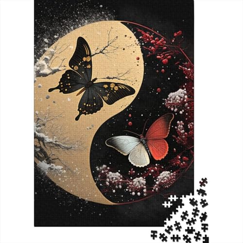 Yin Yang Art 1000-teiliges Puzzle für Teenager, Geschenke, Holzpuzzle, Puzzle für Erwachsene, Lernspiele für Zuhause, DIY-Spielzeug, 1000 Teile (38 x 26 cm) von TBDUEPS