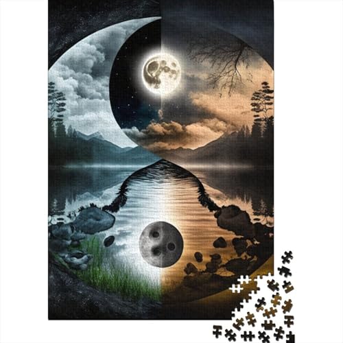 Yin Yang Art 1000-teiliges Puzzle für Teenager, Geschenke, Holzpuzzle, Puzzle für Erwachsene, Lernspiele für Zuhause, DIY-Spielzeug, 1000 Teile (38 x 26 cm) von TBDUEPS