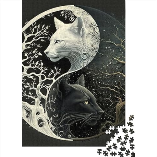 Yin Yang Art Holzpuzzle 1000 Teile Puzzle für Erwachsene Lernspiel Herausforderung Spielzeug 1000 Stück (38 x 26 cm) von TBDUEPS