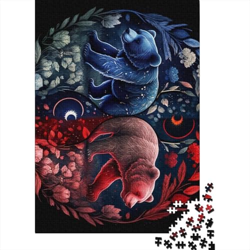 Yin Yang Art Holzpuzzle 1000 Teile Puzzle für Erwachsene Lernspiel Herausforderung Spielzeug 1000 Stück (38 x 26 cm) von TBDUEPS