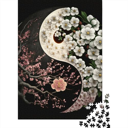 Yin Yang Art Puzzle für Erwachsene und Jugendliche, 1000 Teile, Holzpuzzle für Erwachsene, Puzzles für Jugendliche ab 12 Jahren, 1000 Teile (38 x 26 cm) von TBDUEPS