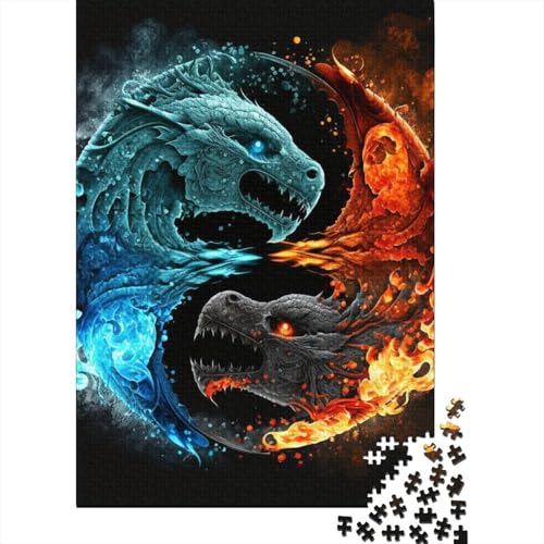 Yin Yang Art Puzzle für Erwachsene und Jugendliche, 1000 Teile, Holzpuzzle für Erwachsene, Puzzles für Jugendliche ab 12 Jahren, 1000 Teile (38 x 26 cm) von TBDUEPS