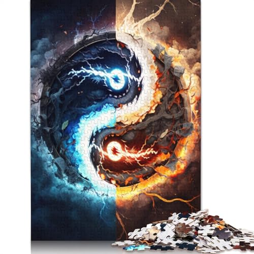Yin Yang Art Puzzle für Erwachsene und Jugendliche, 1000 Teile, Holzpuzzle für Erwachsene, Puzzles für Jugendliche ab 12 Jahren, 1000 Teile (75 x 50 cm) von TBDUEPS