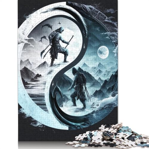 Yin Yang Art Puzzle für Erwachsene und Jugendliche, 1000 Teile, Puzzle für Erwachsene, nachhaltige Puzzlespiele, 1000 Teile (75 x 50 cm) von TBDUEPS