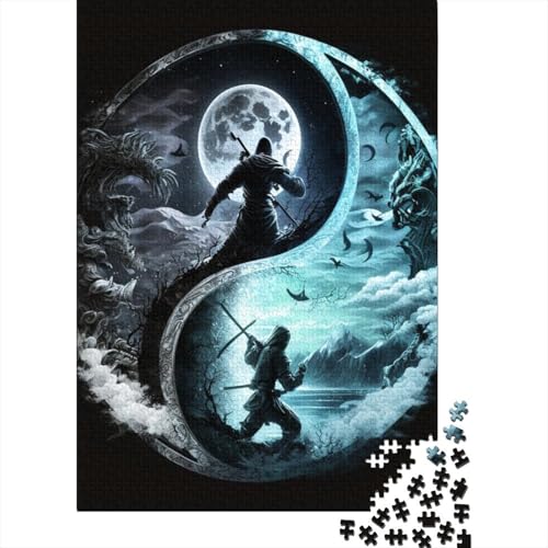 Yin Yang Art Puzzle für Teenager, 1000 Teile, Puzzle, Denksportaufgaben für Erwachsene, 1000 Teile (38 x 26 cm) von TBDUEPS