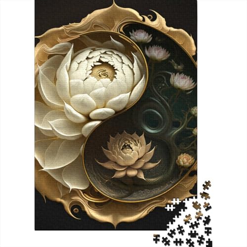 Yin-Yang-Kunstpuzzle für Erwachsene, 1000 Teile, Puzzles für Erwachsene und Teenager ab 12 Jahren, 1000 Teile (38 x 26 cm) von TBDUEPS