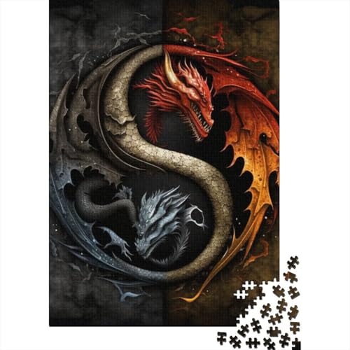 Yin-Yang-Kunstpuzzle für Erwachsene, 1000 Teile, Puzzles für Erwachsene und Teenager ab 12 Jahren, 1000 Teile (38 x 26 cm) von TBDUEPS