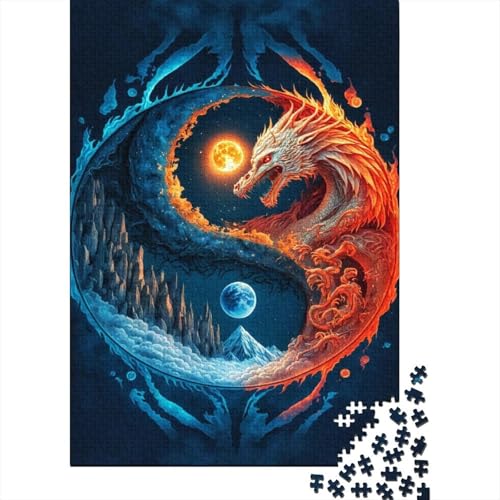 Yin- und Yang-Puzzle, Dekompressionsspielzeug, 100% recycelter Karton, Puzzle für Erwachsene, Teenager, 300 Teile (40 x 28 cm) von TBDUEPS