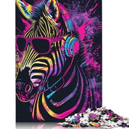 Zebra mit Kopfhörern, Puzzle, 1000 Teile, für Erwachsene und Jugendliche ab 12 Jahren, 1000 Teile (75 x 50 cm) von TBDUEPS