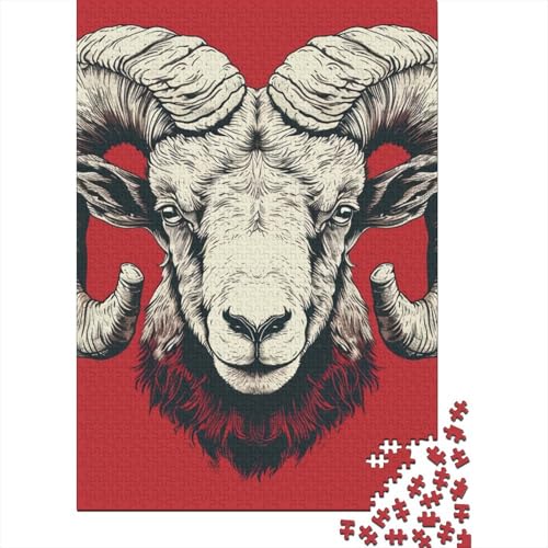 Ziegenpuzzle DIY-Spiel Papier Rechteckiges Puzzle für Jungen oder Mädchen Geburtstagsgeschenk 38x26cm/1000 Teile von TBDUEPS
