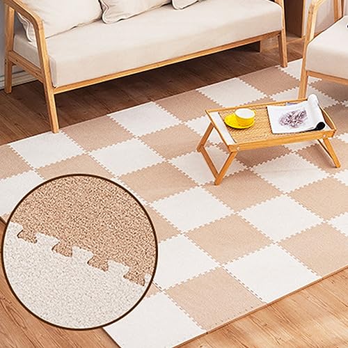 Schaumstoff-Bodenmatte, 30,5 x 30,5 cm, flauschige quadratische Fliesen, Spielmatte, Teppiche, Spielzimmer, wiederverwendbar, 80 Stück Schaumstoff-Bodenmatte, 30,5 x 30,5 cm, flauschige quadratische Fliesen, Spielmatte, Teppiche, Spielzimmer, wiederverwendbar, 80 Stück von TBFAZDEL