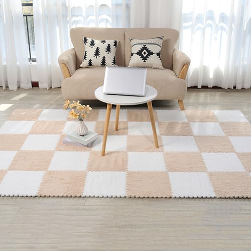 TBFAZDEL 100 Stück – decken Sie 9 Quadratmeter Boden ab, flauschige Fliesen, Schaumstoffmatten mit Rand, Plüsch-Puzzle-Spielmatte, Quadrate, 30 x 30 cm TBFAZDEL 100 Stück – decken Sie 9 Quadratmeter Boden ab, flauschige Fliesen, Schaumstoffmatten mit Rand, Plüsch-Puzzle-Spielmatte, Quadrate, 30 x 30 cm von TBFAZDEL