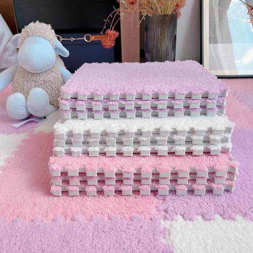 TBFAZDEL Puzzle-Plüsch-Schaumstoff-Bodenmatte, 50 Stück, quadratische Fliesen, Teppiche, Bodenfliesen, leicht zu reinigen, Schlafzimmer, Spielzimmer TBFAZDEL Puzzle-Plüsch-Schaumstoff-Bodenmatte, 50 Stück, quadratische Fliesen, Teppiche, Bodenfliesen, leicht zu reinigen, Schlafzimmer, Spielzimmer von TBFAZDEL