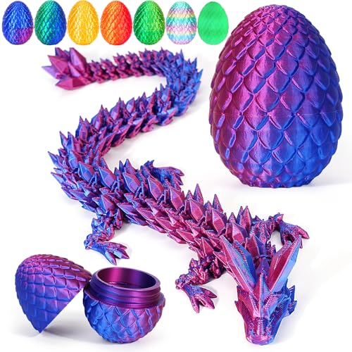3D gedrucktes Drachenei, Kristalldrachen-Fidget-Spielzeug, voll beweglicher Drachenkristalldrache im Ei, Fidget-Spielzeug für Erwachsene für Autismus ADHS 3D gedrucktes Drachenei, Kristalldrachen-Fidget-Spielzeug, voll beweglicher Drachenkristalldrache im Ei, Fidget-Spielzeug für Erwachsene für Autismus ADHS von TBOLINE