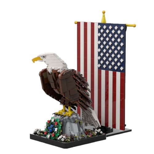 TBRICKFUNR Amerikanischer Weißkopfseeadler Bausteine Set, 1965 Teile Dunkelbraun Vogelmodell mit Beweglichen Flügeln und Flagge, Desktop Dekoration für Erwachsene und Sammler TBRICKFUNR Amerikanischer Weißkopfseeadler Bausteine Set, 1965 Teile Dunkelbraun Vogelmodell mit Beweglichen Flügeln und Flagge, Desktop Dekoration für Erwachsene und Sammler von TBRICKFUNR
