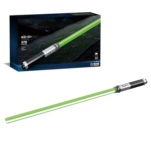 TBRICKFUNR Klemmbausteine Leuchtend Schwert, 95 cm Lang Lichtschwert Modellbausatz Spielzeugbausteine mit Display Ständer, Lightsaber Geschenk für Erwachsene (578 Teile) von TBRICKFUNR
